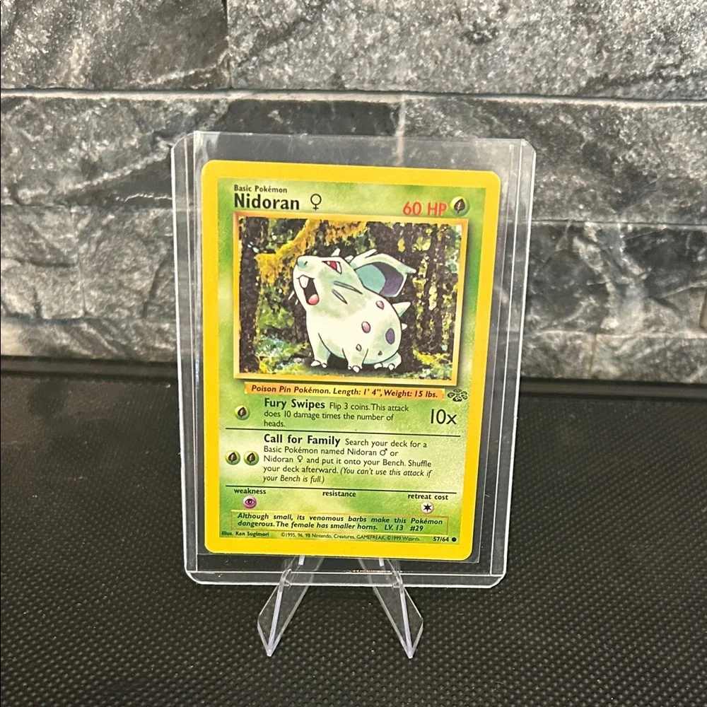 Pokemon 57/64 Nidoran 1999 Vintage Card from the Jungle Set. Mint/ Near Mint‎